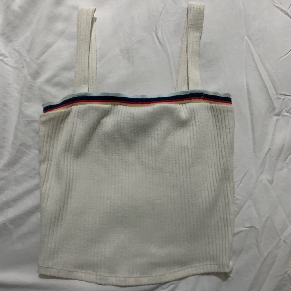 White and rainbow crop top
